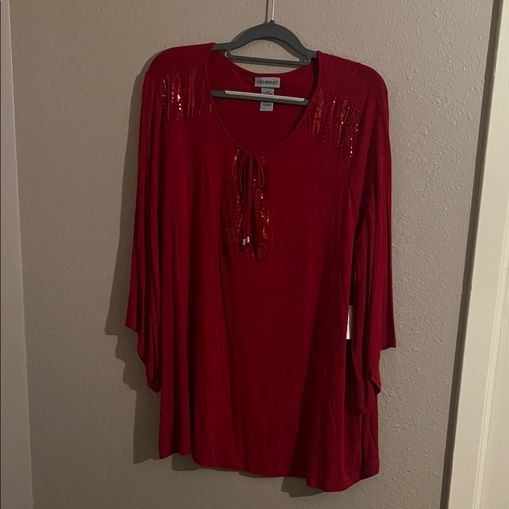 Catherines Red Sequin Women's Tunic